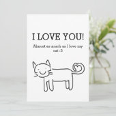 Cartes Pour Fêtes Annuelles Drôle J'aime mon chat Saint Valentin (Debout devant)
