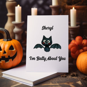 Cartes Pour Fêtes Annuelles Drôle Je suis Batty À propos de toi Chat d'Hallowe