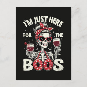 Cartes Pour Fêtes Annuelles Drôle je suis juste ici pour les fantômes squelet