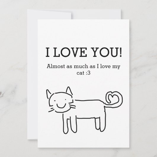Cartes Pour Fêtes Annuelles Drôle Je T'aime Mon Chat Saint-Valentin (Devant)