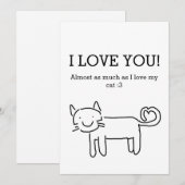 Cartes Pour Fêtes Annuelles Drôle Je T'aime Mon Chat Saint-Valentin (Devant / Derrière)