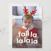 Cartes Pour Fêtes Annuelles Drôle joli Noël échouer une photo rouge (Devant)