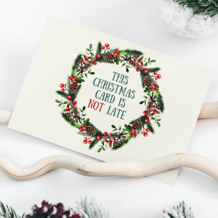 Cartes Pour Fêtes Annuelles Drôle Joyeux Noël de Style Rétro avec Retard
