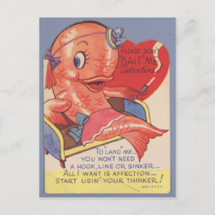 Cartes Pour Fêtes Annuelles drôle kitsch Vintage poisson valentine