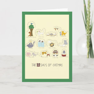 Cartes Pour Fêtes Annuelles Drôle Les 12 Jours de Noël de Noël