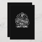 Cartes Pour Fêtes Annuelles Drôle Les Restes De Thanksgiving Sont Pour Quitter (Devant / Derrière)