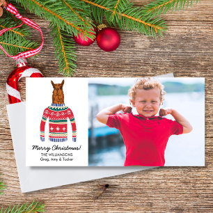 Cartes Pour Fêtes Annuelles Drôle Llama laide moche de Noël Sweat personnalisé