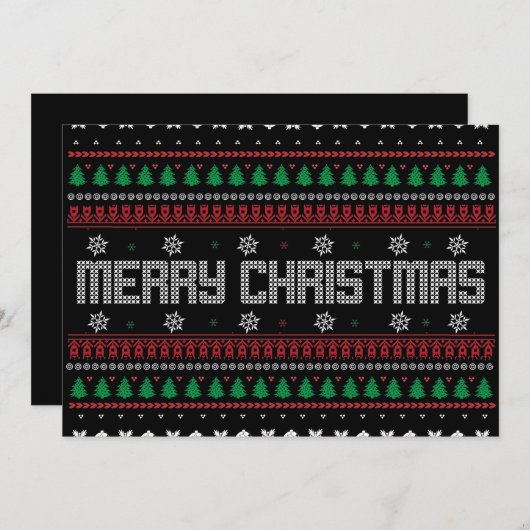 Cartes Pour Fêtes Annuelles Drôle Mauvais Joyeux motif de Noël (Devant / Derrière)