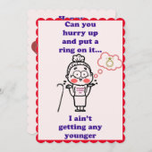 Cartes Pour Fêtes Annuelles Drôle Mettre une bague sur elle Valentines Day (Devant / Derrière)