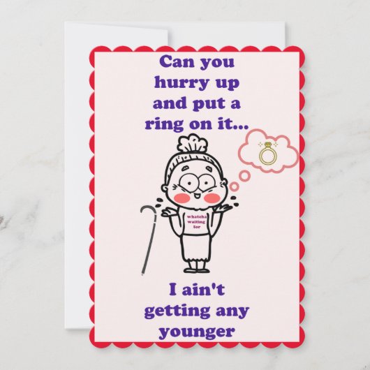 Cartes Pour Fêtes Annuelles Drôle Mettre une bague sur elle Valentines Day (Devant)