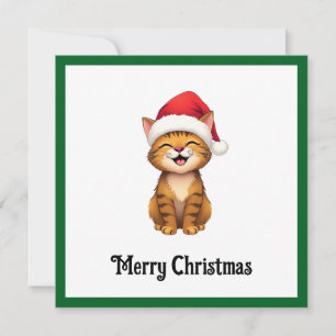 Cartes Pour Fêtes Annuelles Drôle mignon comique Whimsical Chat Joyeux Noël