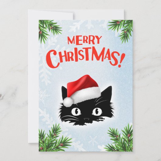 Cartes Pour Fêtes Annuelles Drôle mignon comique Whimsical Chat Joyeux Noël (Devant)