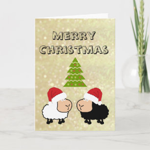 Cartes Pour Fêtes Annuelles Drôle mignon Père Noël dessin animé mouton Noël