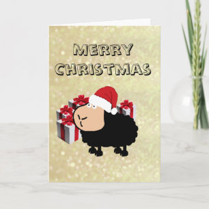 Cartes Pour Fêtes Annuelles Drôle mignon Père Noël dessin animé mouton Noël