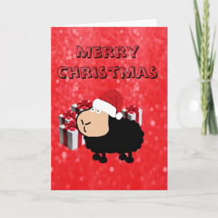 Cartes Pour Fêtes Annuelles Drôle mignon Père Noël dessin animé mouton Noël