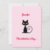 Cartes Pour Fêtes Annuelles Drôle Mignon Valentin Sois Mienne Chat Noir Avec N (Devant)