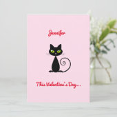 Cartes Pour Fêtes Annuelles Drôle Mignon Valentin Sois Mienne Chat Noir Avec N (Debout devant)