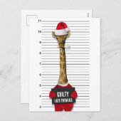 Cartes Pour Fêtes Annuelles Drôle Mugshot Noël Culpabilité Giraffe (Devant / Derrière)