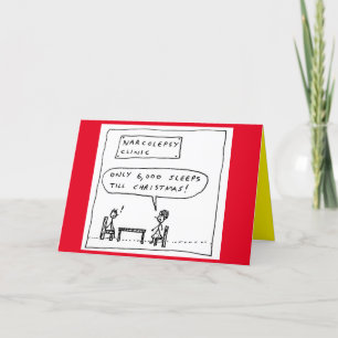 Cartes Pour Fêtes Annuelles Drôle Narcolepsy Dormir Noël Cartoon Plaisanterie