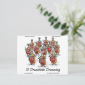 Cartes Pour Fêtes Annuelles Drôle Noël 12 Tambours Drumming Cadeaux & Tee (Debout devant)