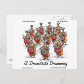Cartes Pour Fêtes Annuelles Drôle Noël 12 Tambours Drumming Cadeaux & Tee (Devant / Derrière)