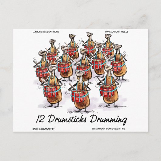 Cartes Pour Fêtes Annuelles Drôle Noël 12 Tambours Drumming Cadeaux & Tee (Devant)
