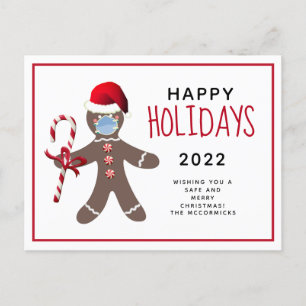 Cartes Pour Fêtes Annuelles Drôle Noël 2021 Covid Gingerbread Homme