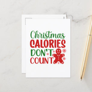Cartes Pour Fêtes Annuelles Drôle Noël calories mot art