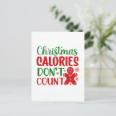 Cartes Pour Fêtes Annuelles Drôle Noël calories mot art (Debout devant)