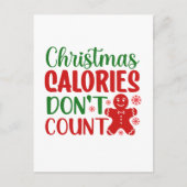 Cartes Pour Fêtes Annuelles Drôle Noël calories mot art (Devant)