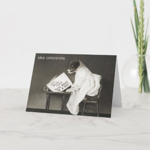 Cartes Pour Fêtes Annuelles Drôle Noël Chien Xmas attentes