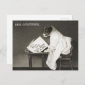 Cartes Pour Fêtes Annuelles Drôle Noël Chien Xmas attentes (Devant / Derrière)