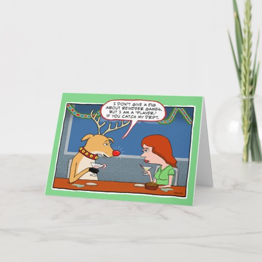 Cartes Pour Fêtes Annuelles Drôle Noël des rennes ivres (Devant)