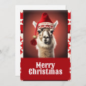 Cartes Pour Fêtes Annuelles Drôle Noël Llama (Devant / Derrière)