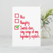 Cartes Pour Fêtes Annuelles Drôle Noël Père Noël Naughty ou Nice (Debout devant)