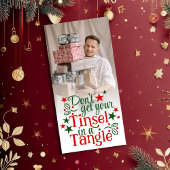 Cartes Pour Fêtes Annuelles Drôle Noël Rouge Vert Tinsel Photo