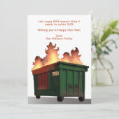 Cartes Pour Fêtes Annuelles Drôle Nouvel An Feu de Dumpster (Debout devant)