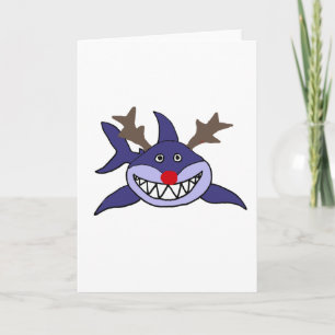 Cartes Pour Fêtes Annuelles Drôle Nouvel An Requin Reindeer