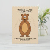 Cartes Pour Fêtes Annuelles Drôle Ours de l'hibernation dessin (Debout devant)