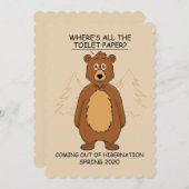 Cartes Pour Fêtes Annuelles Drôle Ours de l'hibernation dessin (Devant / Derrière)