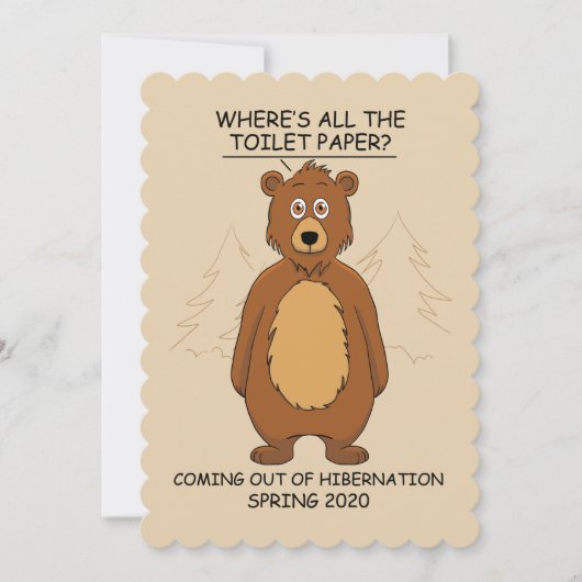 Cartes Pour Fêtes Annuelles Drôle Ours de l'hibernation dessin (Devant)