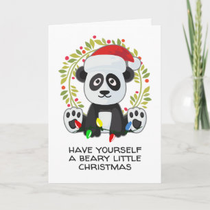 Cartes Pour Fêtes Annuelles Drôle Panda de chansons de Noël