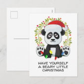 Cartes Pour Fêtes Annuelles Drôle Panda de chansons de Noël (Devant / Derrière)