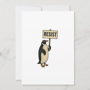 Cartes Pour Fêtes Annuelles Drôle Penguin Résiste À La Manifestation Contre Le