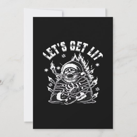 Cartes Pour Fêtes Annuelles Drôle Père Noël, lit Classic (Devant)