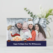 Cartes Pour Fêtes Annuelles Drôle. Père Noël Photo Bombes Bleues Bande de Noël (Debout devant)