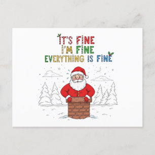 Cartes Pour Fêtes Annuelles Drôle Père Noël Tout va bien