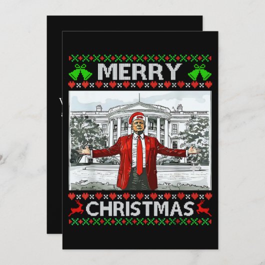 Cartes Pour Fêtes Annuelles Drôle Père Noël Trump Joyeux Noël (Devant / Derrière)