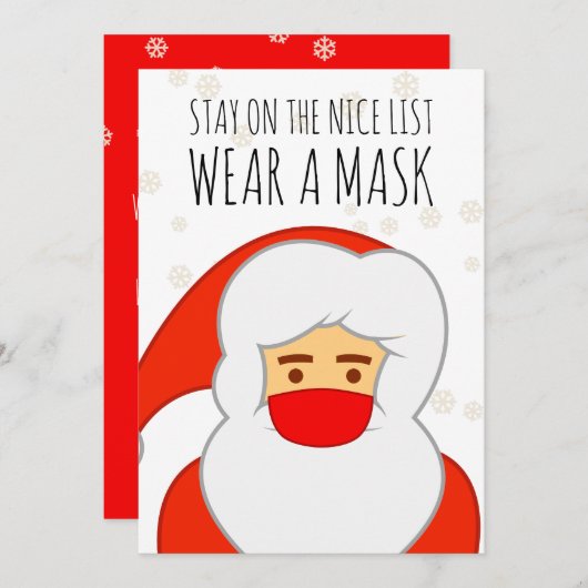 Cartes Pour Fêtes Annuelles Drôle Père Noël Visage Masque Joyeux Noël (Devant / Derrière)