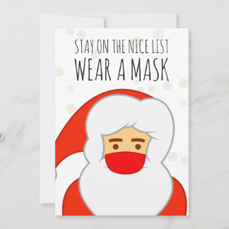 Cartes Pour Fêtes Annuelles Drôle Père Noël Visage Masque Joyeux Noël